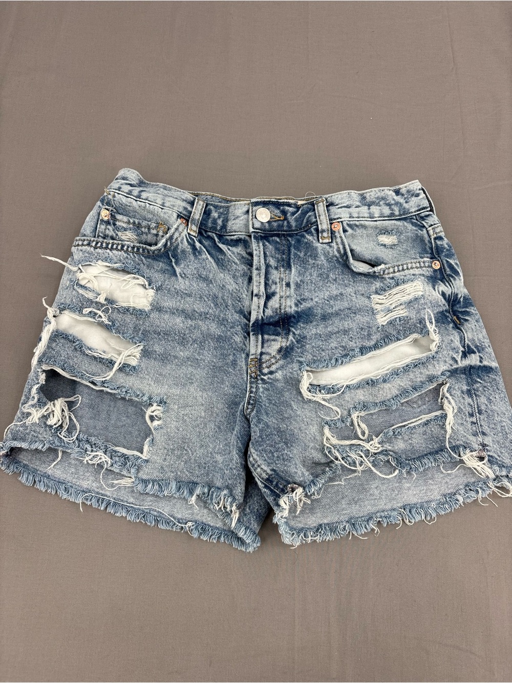 We The Free Distressed Denim Cutoff Shorts - Light Blue